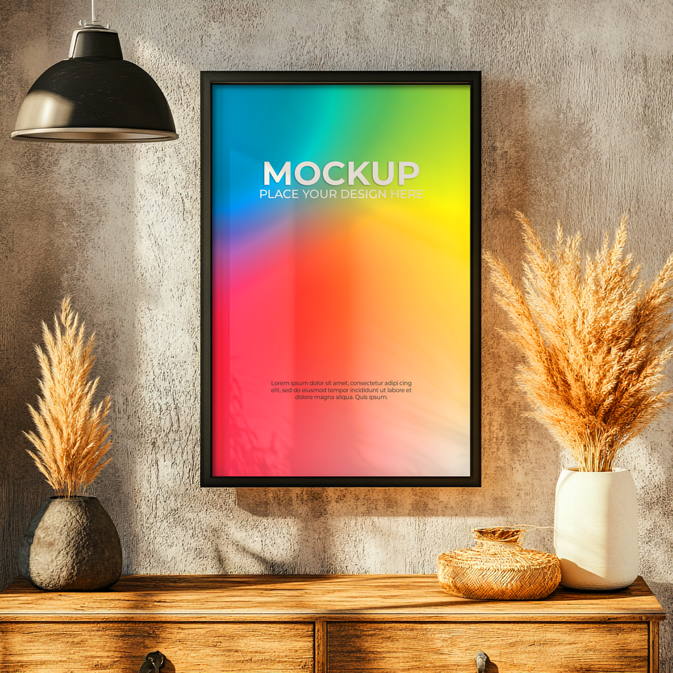 Minimal Floating Frame for Posters and Interior Styling psd