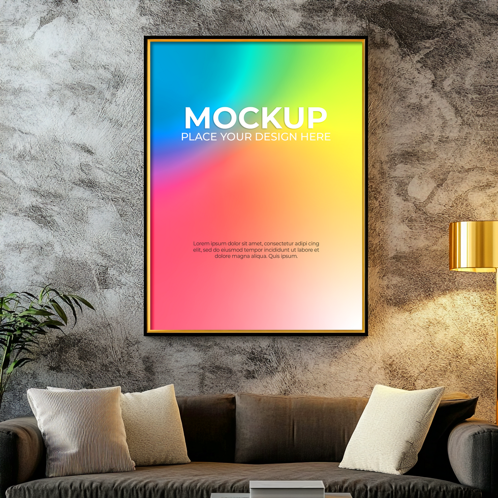 Floating Wooden Frame for Creative Interior Concepts psd