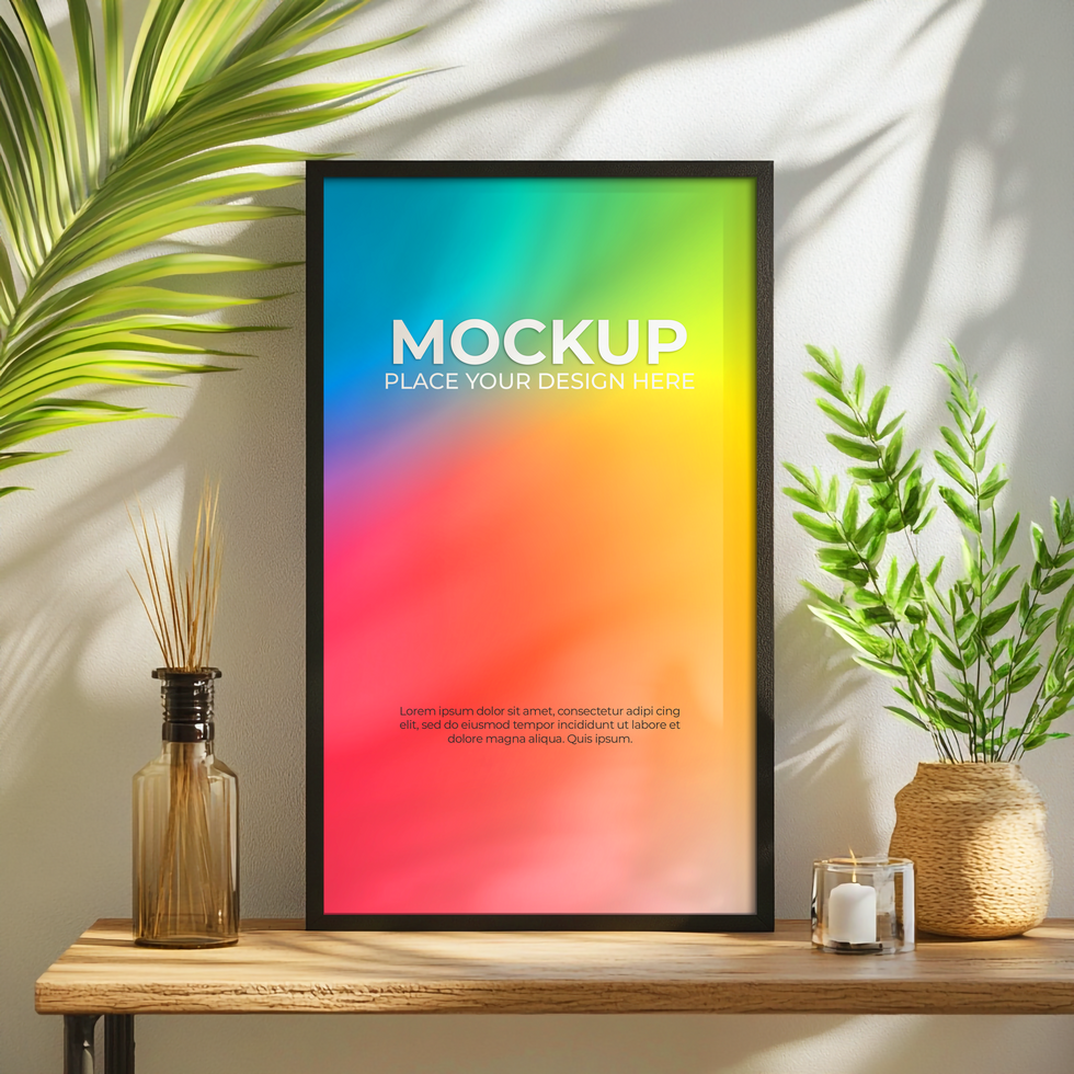 Minimalist White Frame for Posters and Photography psd