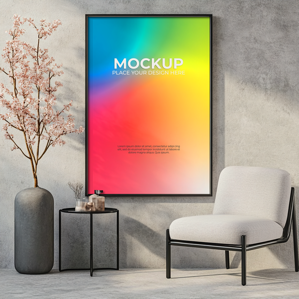 Scandinavian-Style Minimalist Picture Frame psd