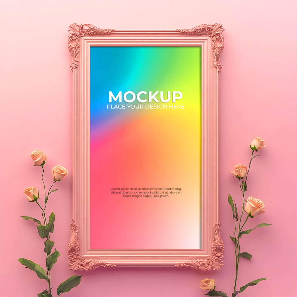 Empty Black Frame Mockup for Design Showcases psd