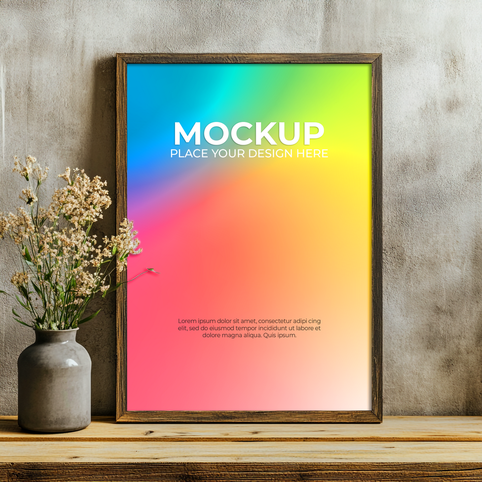 Neutral Frame Mockup for Design and Decor Presentations psd