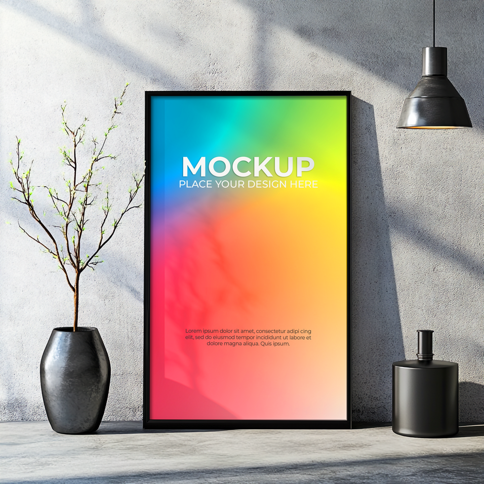 Stylish Blank Wall Frame for Interior Design Concepts psd