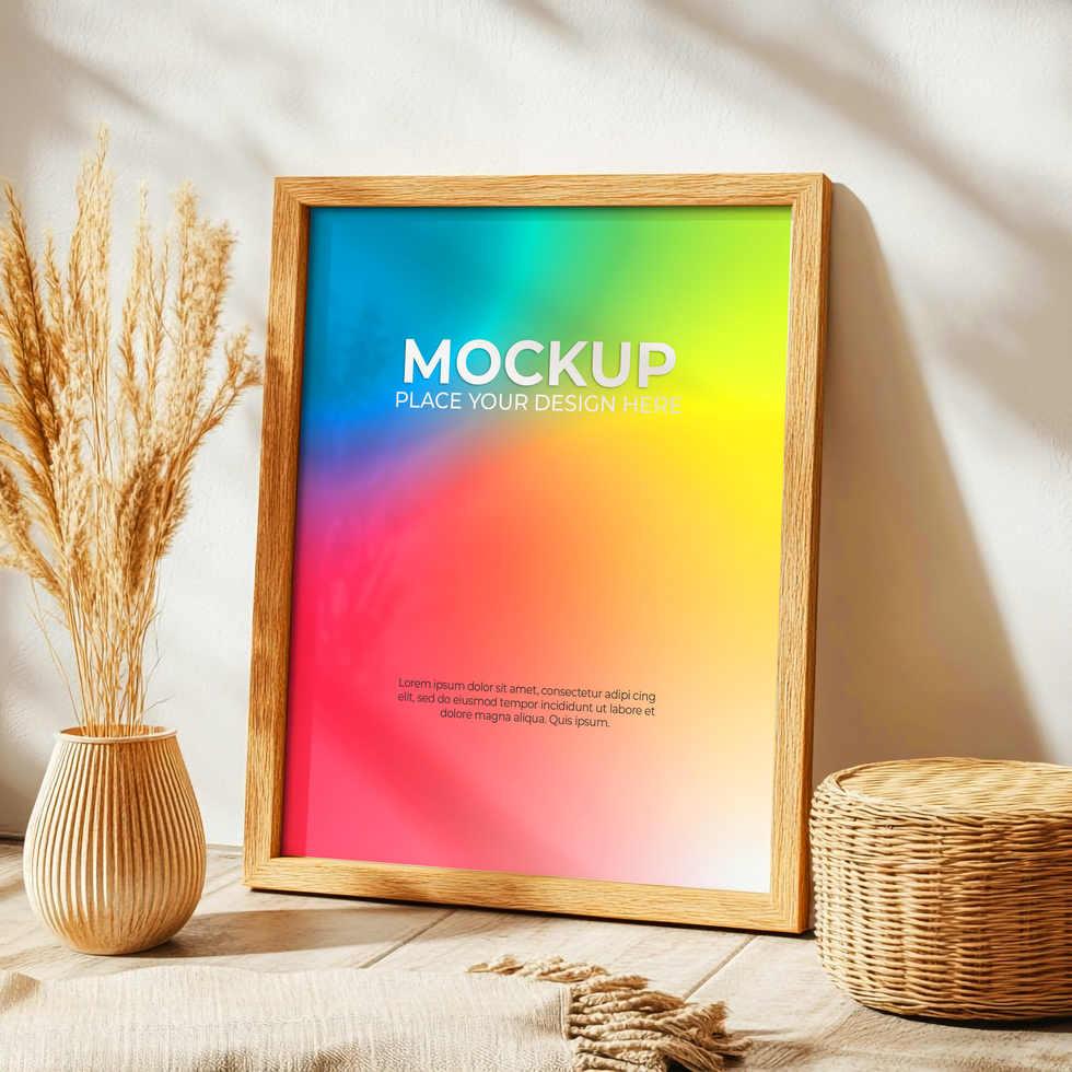 Minimalist Hanging Picture Frame for Posters and Graphics psd