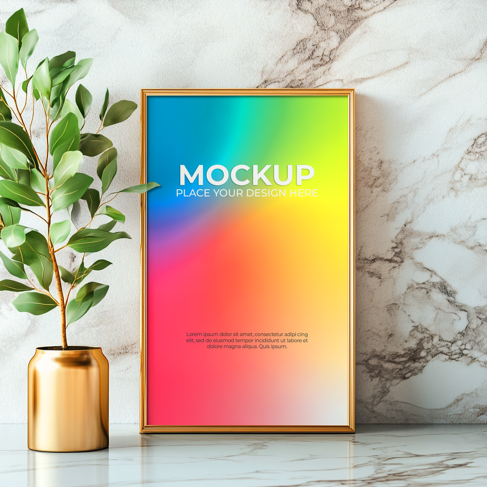 High-Resolution Empty Frame Mockup for Display psd