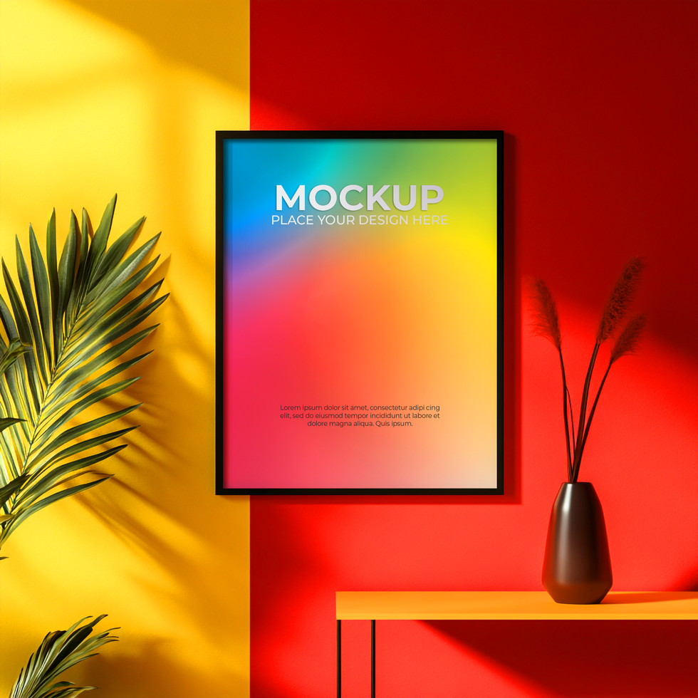 Modern Blank Frame Mockup for Digital Art Showcases psd