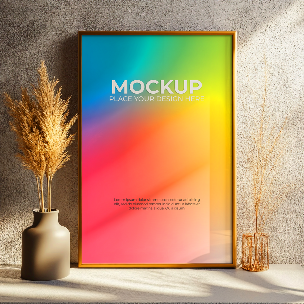 Wall Hanging Picture Frame Mockup for Creative Designs psd