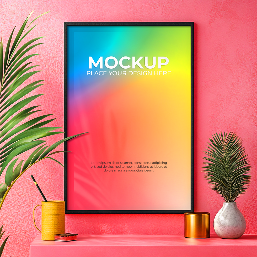 Realistic Empty Frame Mockup for Artwork Display psd