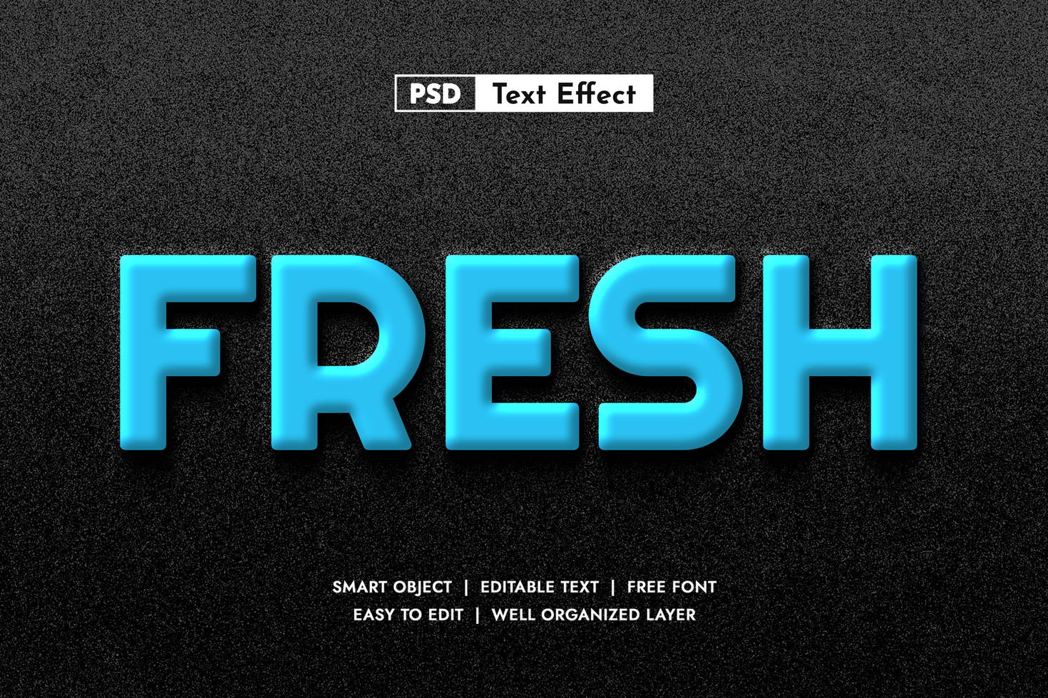 Blue Fresh 3D Editable Text Effect psd