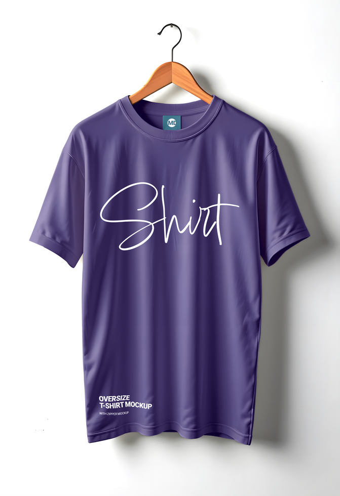 Purple oversized tshirt mockup psd