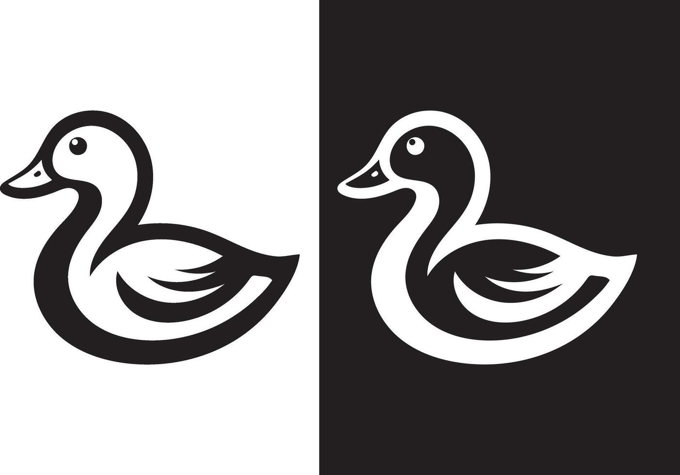 High-Quality Duck Silhouette Logo, Monochrome Design for Various Uses vector