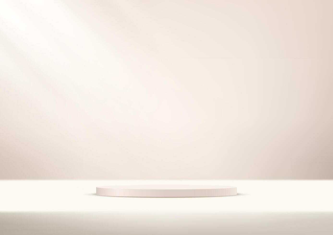Beige background 3d with podium. 3D abstract studio room with pedestal podium. Space for selling products, backdrop, wallpaper, background, text. illustration. vector