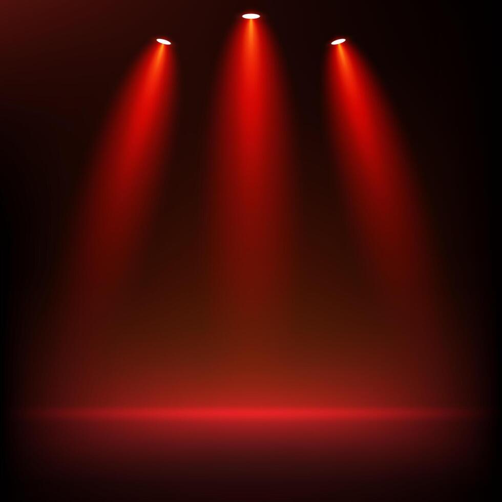 Dark red color background. Empty room with light effect. Space for selling products on the website. illustration. vector