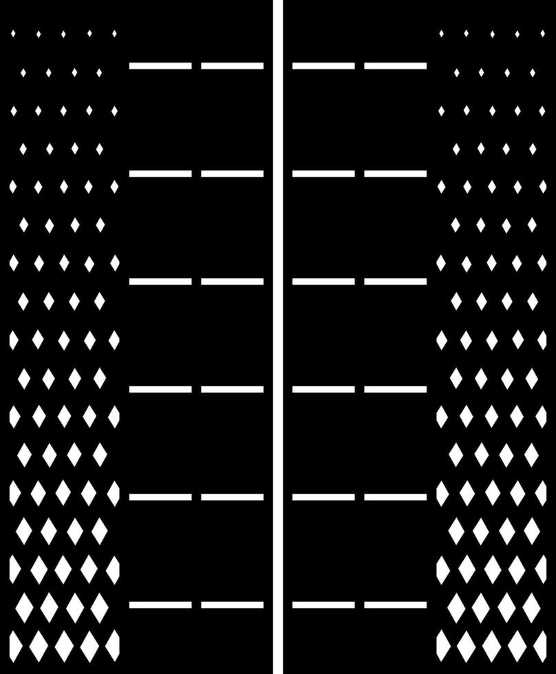 Black and white geometric pattern with diamond shapes, stripes and squares vector