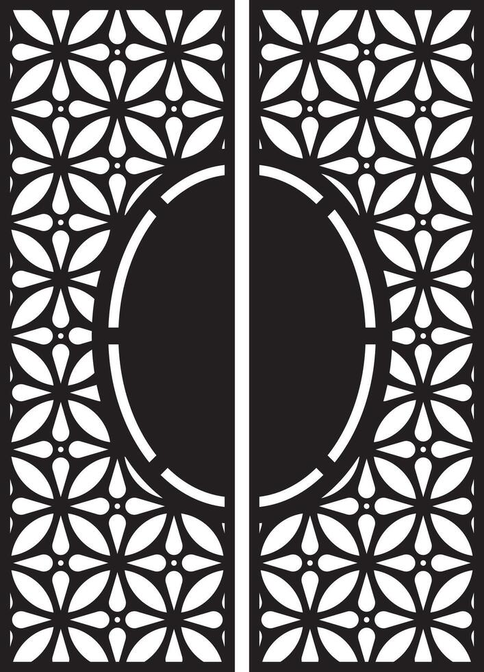 Geometric Floral Laser Cut Decorative Panel vector