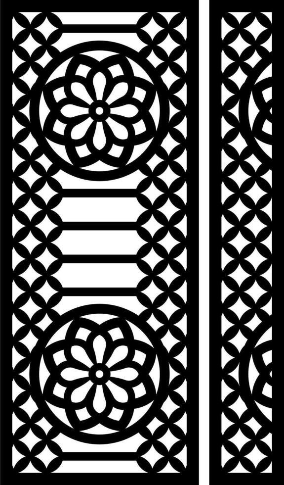 Decorative panel with geometric floral pattern for interior design. vector