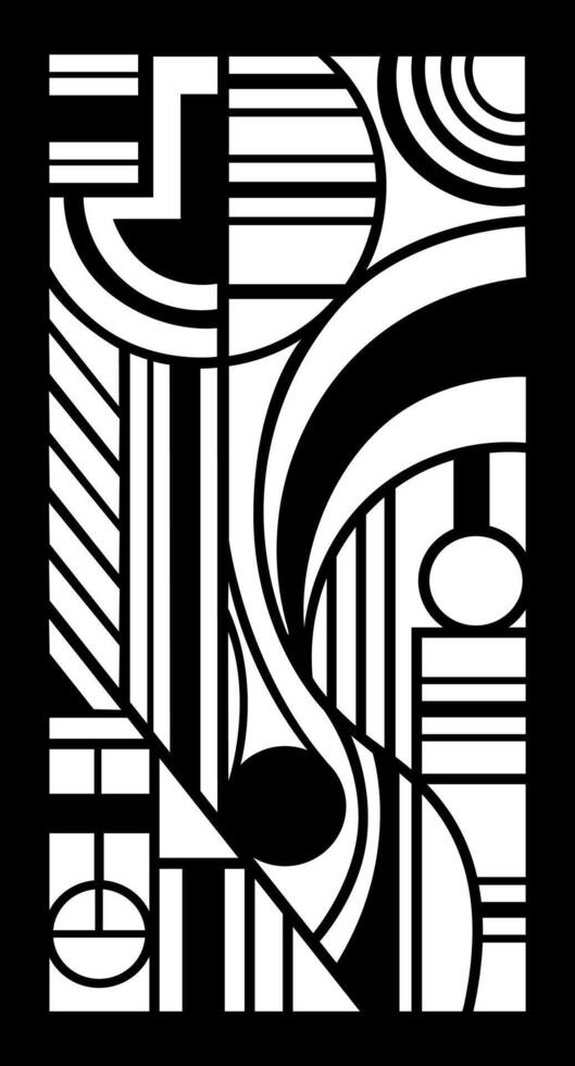 Abstract Geometric Black and White Design vector