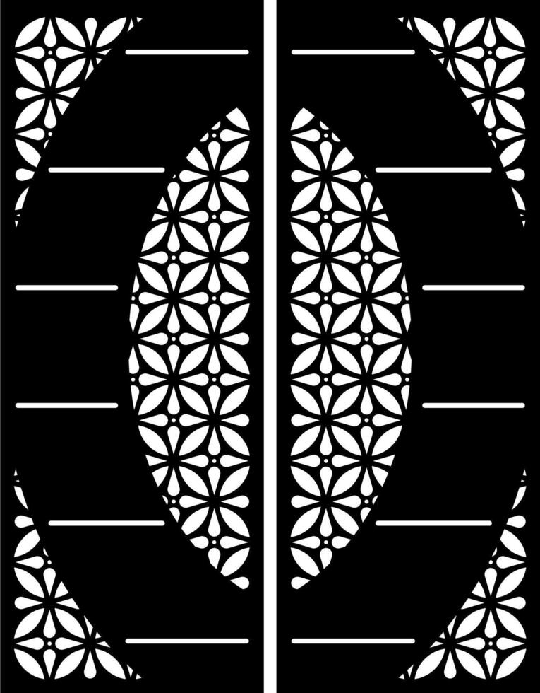Elegant Black and White Floral Geometric Pattern Design vector