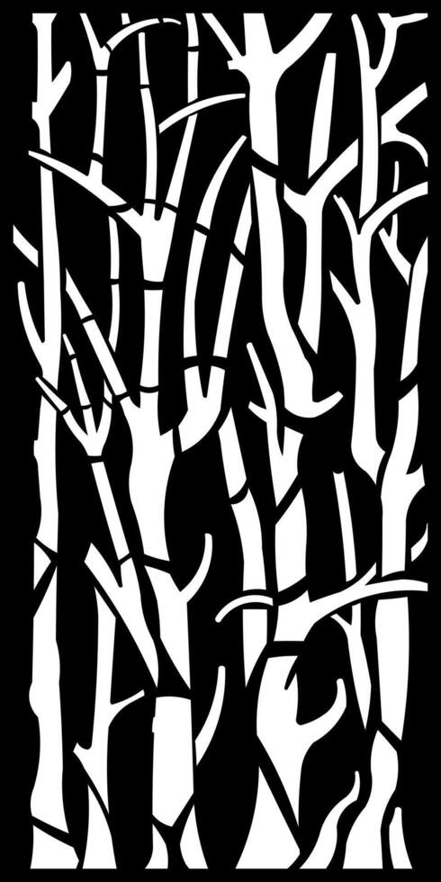 Abstract Black and White Forest Pattern vector