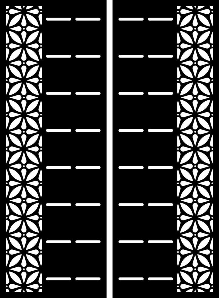 Decorative Panel with Floral and Geometric Laser Cut Design vector