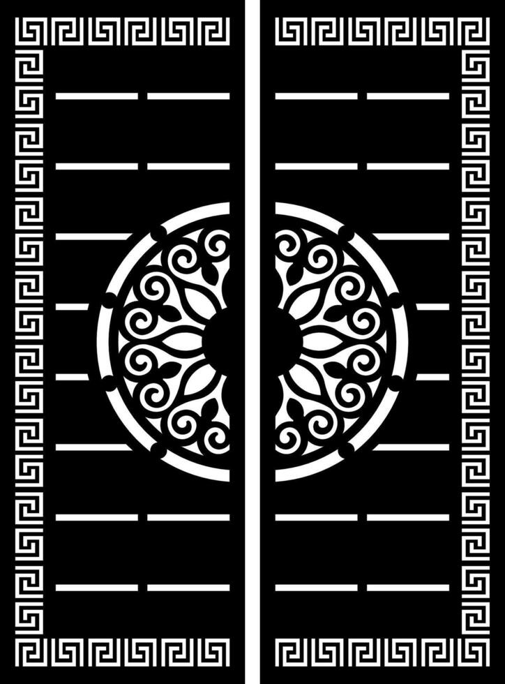 Elegant Laser-Cut Metal Gate Design vector