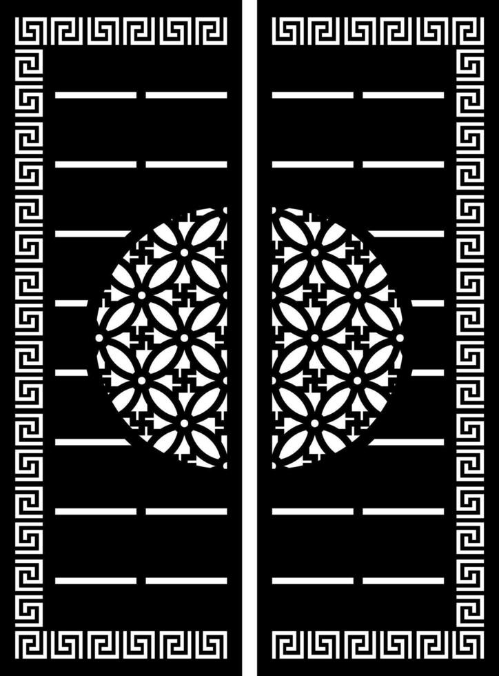 Decorative Floral and Geometric Pattern Laser Cut Gate Design vector