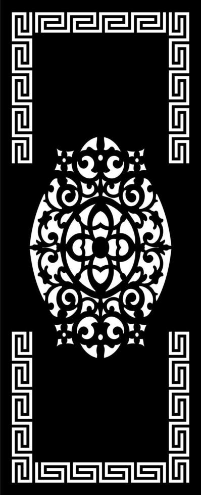Ornate Geometric Pattern with Greek Key Border vector