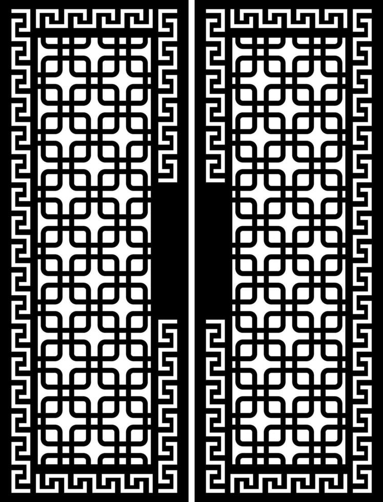 Black and White Geometric Pattern of a Decorative Door vector