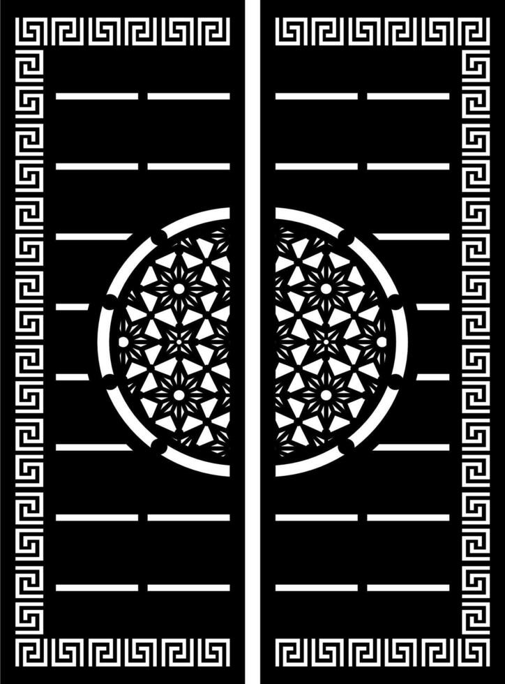 Decorative Metal Gate Design with Geometric Pattern vector