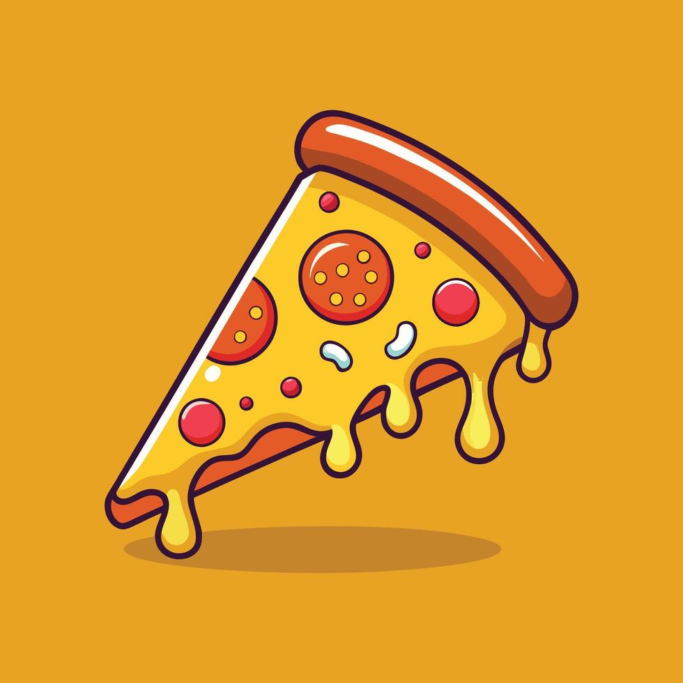 Delicious Dripping Pizza Clipart vector