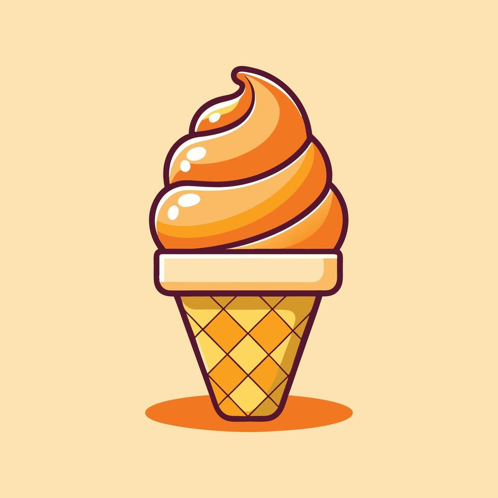 Sweet Ice Cream Cone Illustration vector