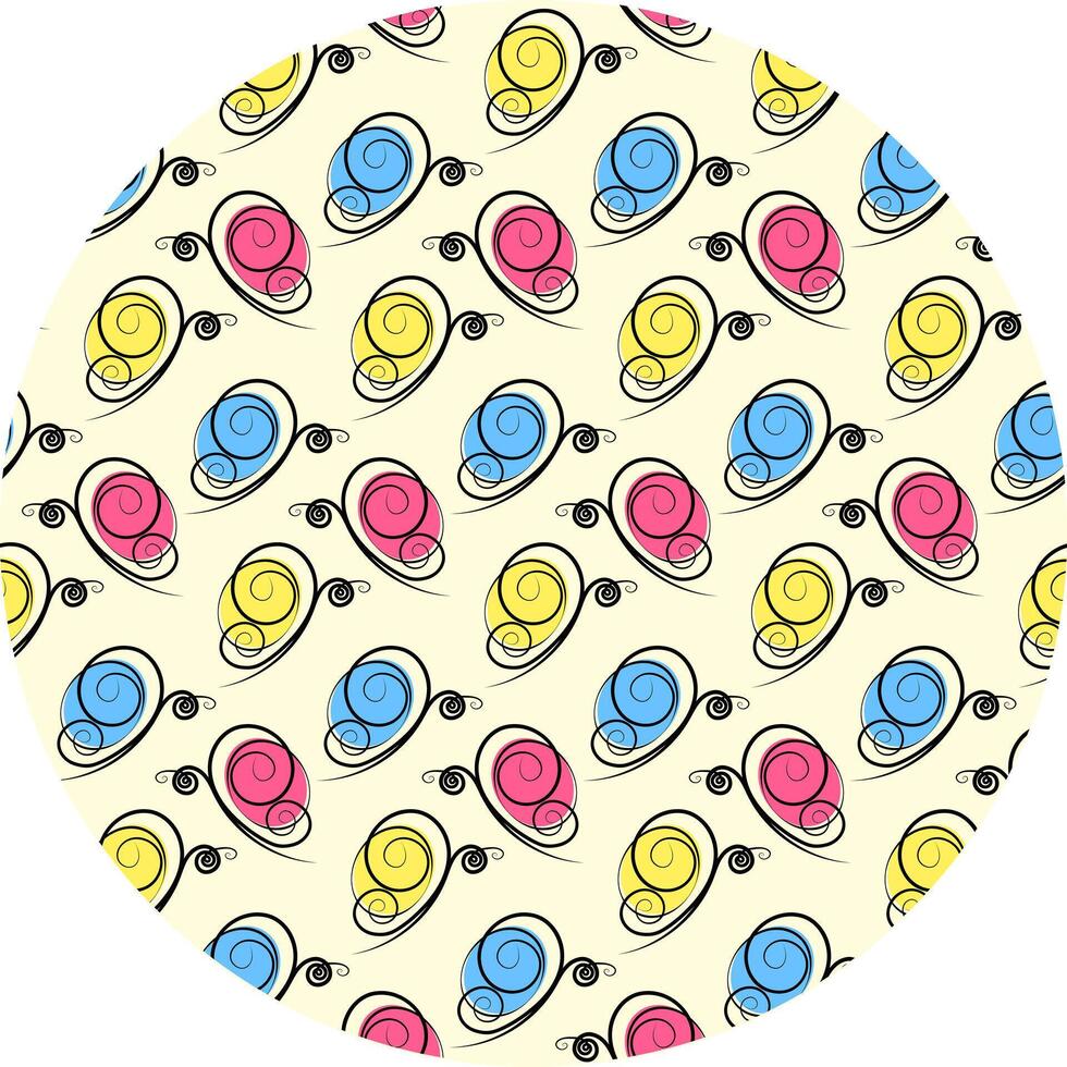 Stylized Butterflies Colorful spots on wings in trendy Marker shades Circular Summer Background idea. Isolated illustration Wallpaper Wrapping Thematic Card or web promo banner, poster, leaflet vector