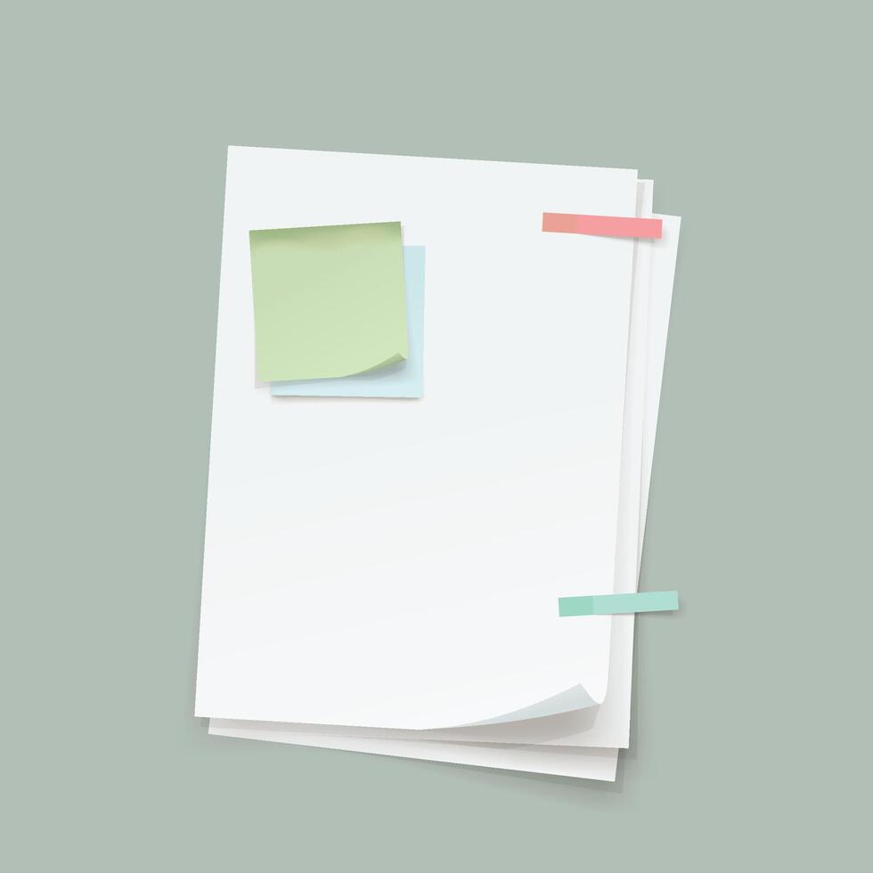 a business papers with notes top view vector