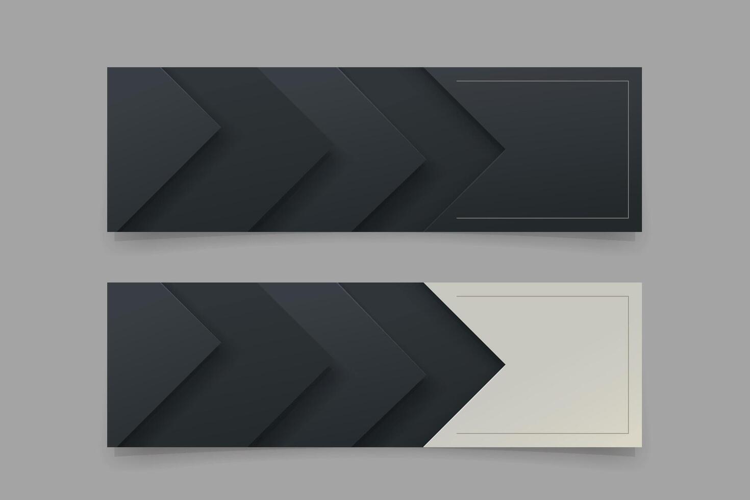 couple banners with black elements in set vector