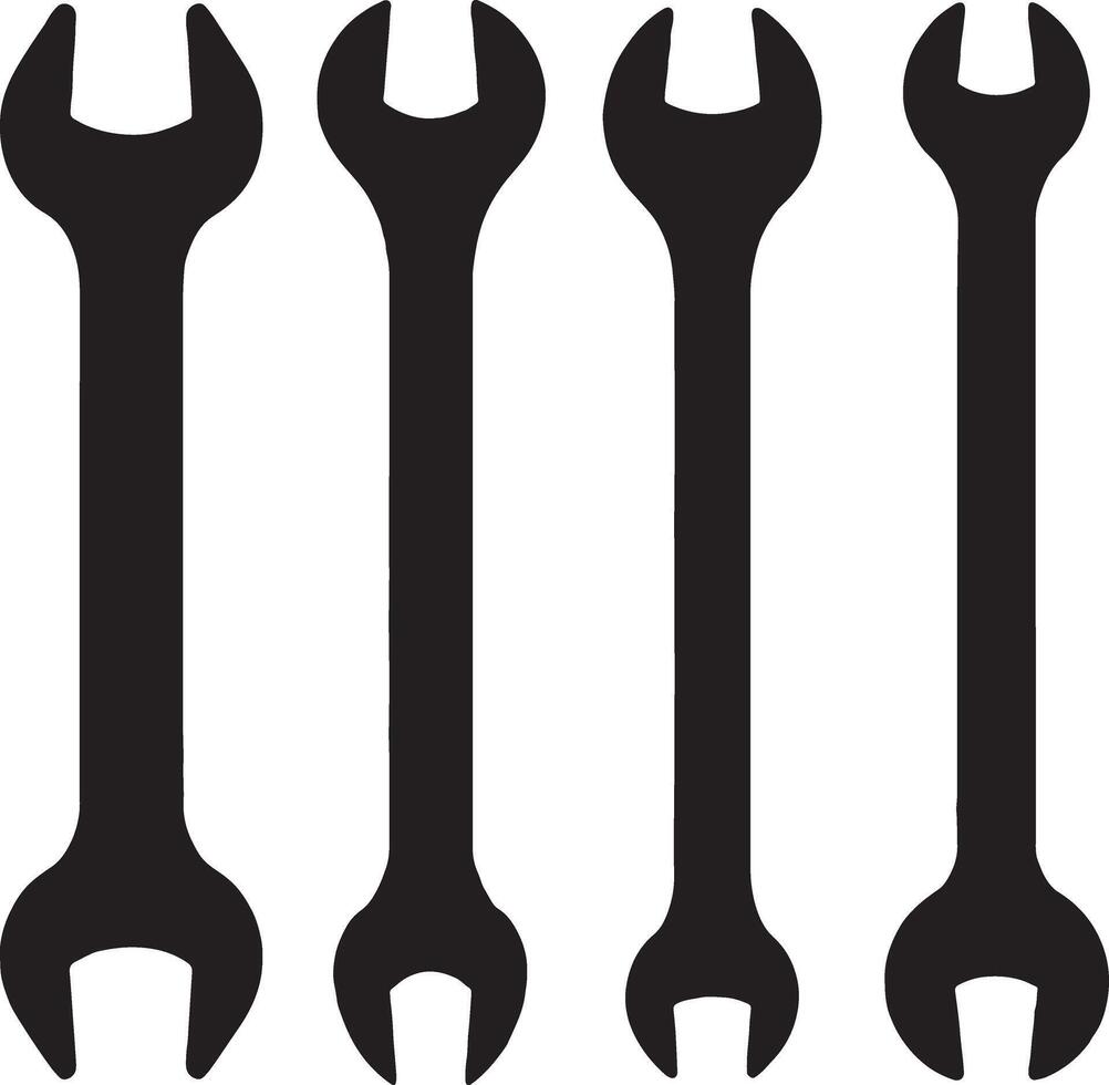 Silhouette of a wrench tool illustration vector