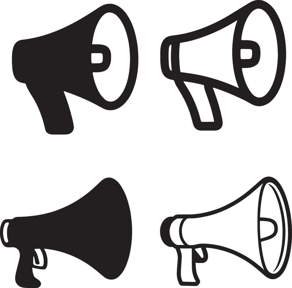 Speaker icon. Megaphone loudspeaker with voice recording or siren. Attribute for organizers and mass events. vector
