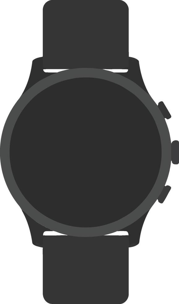 Sleek round smartwatch design in minimal style showcasing a black face and strap, ideal for modern lifestyles, art vector