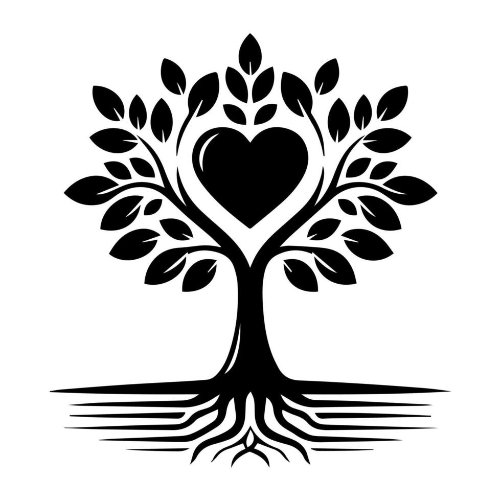 Family tree art black and white design vector