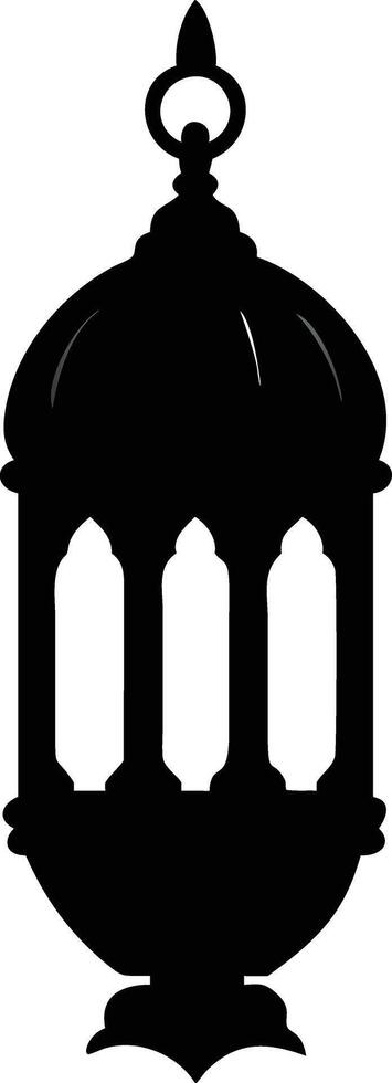 a black and white silhouette of a lantern vector
