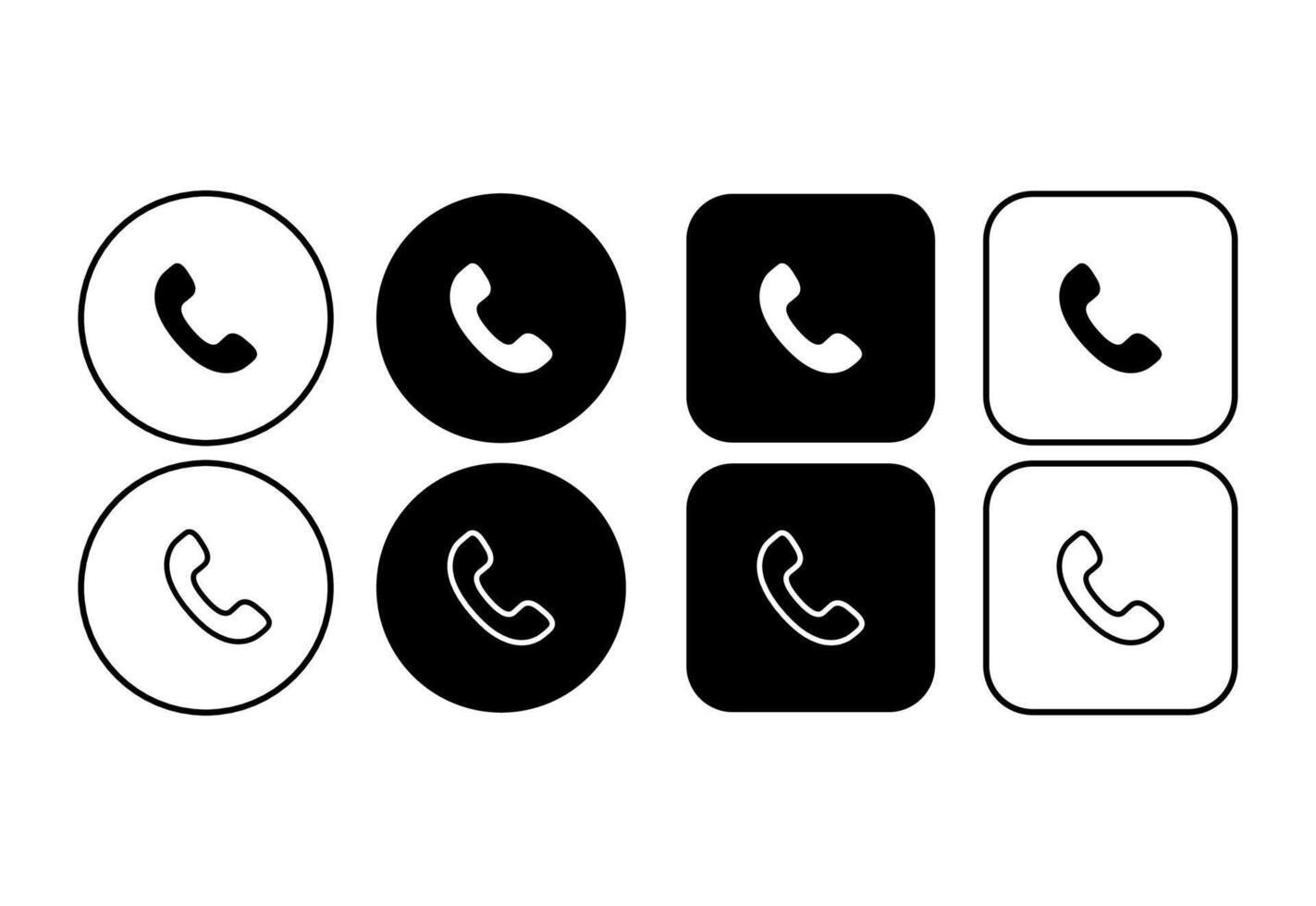 Set of phone icon buttons. Contact icon. Communication icon in flat style vector