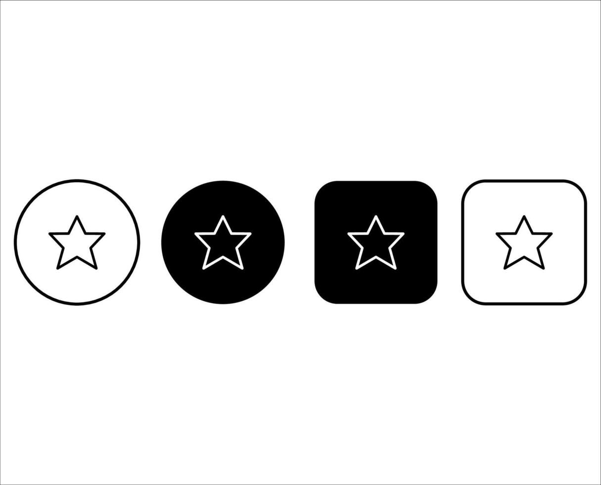 Set of star icons. Simple star buttons collection. Star symbol vector