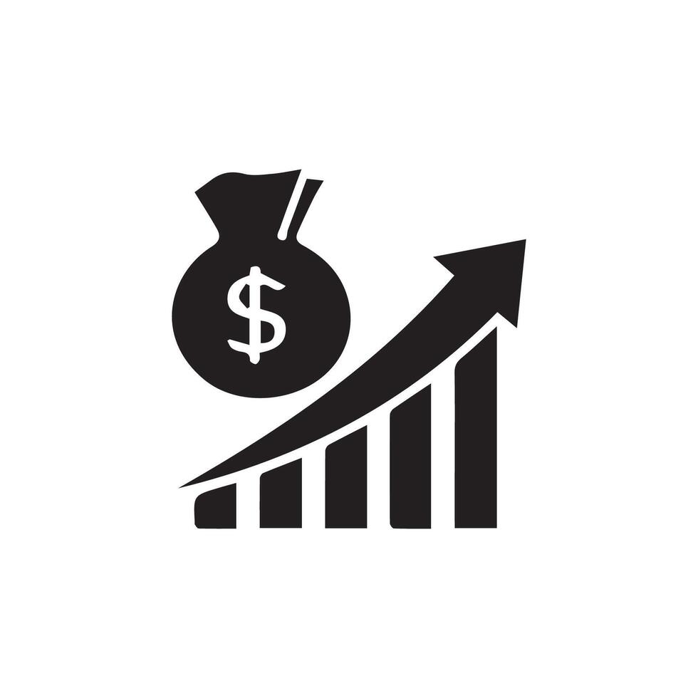 Fluctuation icon with outline and glyph style vector