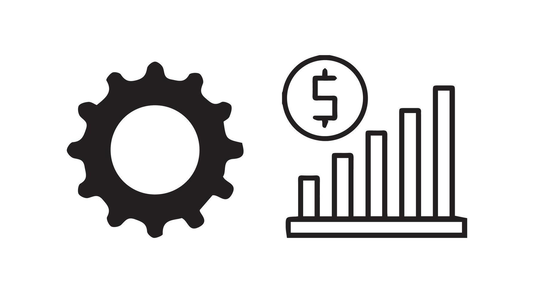 increase money growth icon, progress marketing, thin line symbol on white background vector