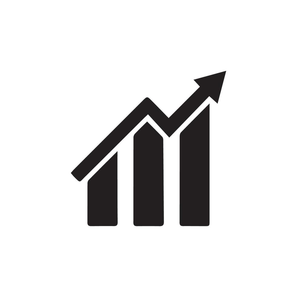 Growth success arrow icon. Growing graph icon vector
