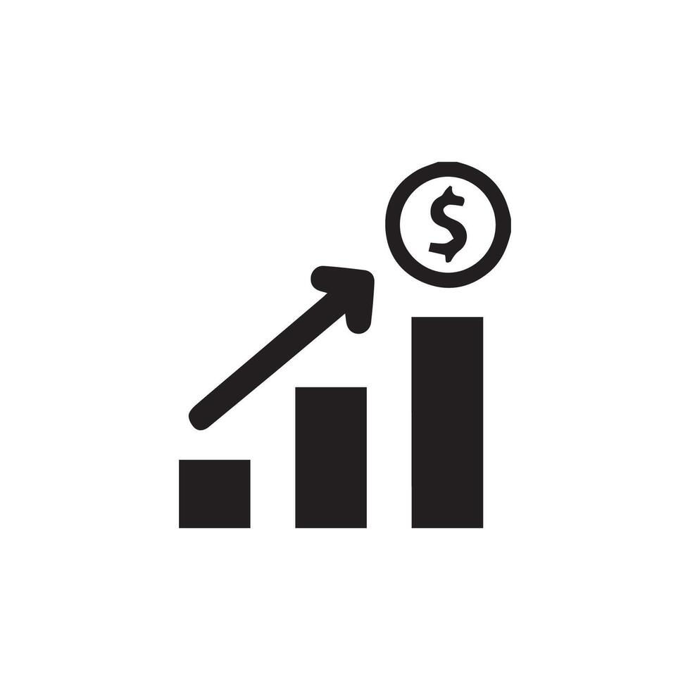 Chat arrow grow icon in black color vector
