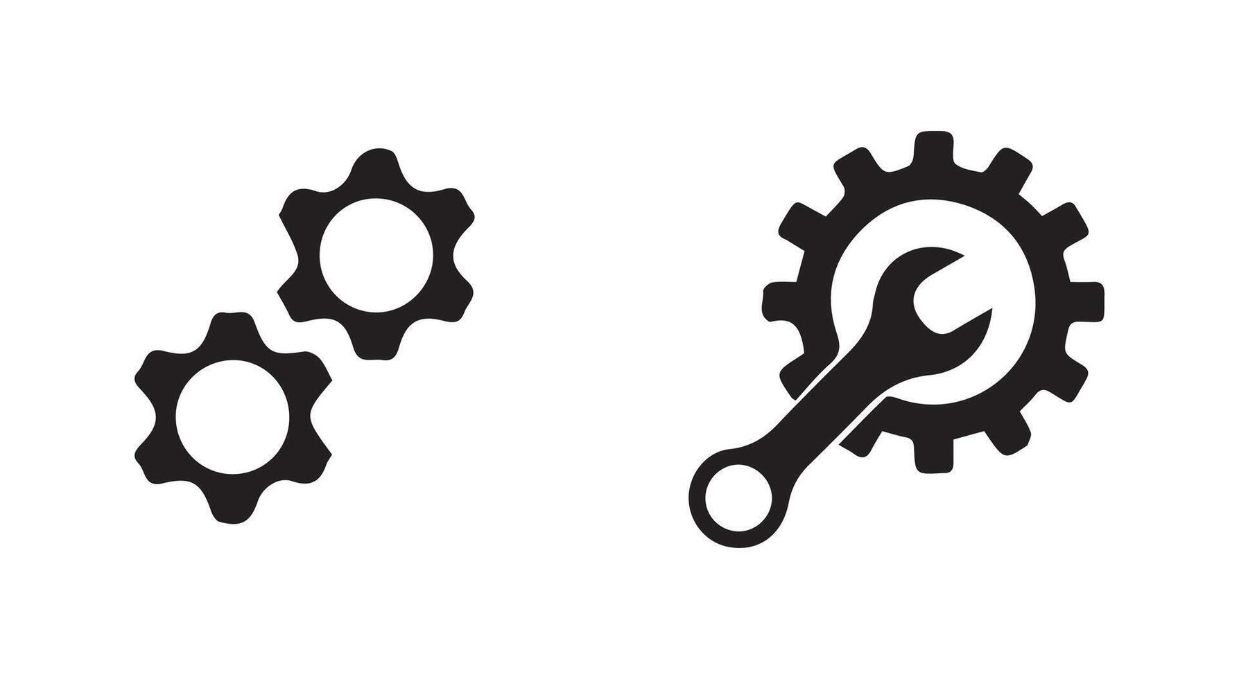Gear icon. Setting icon. Gray gear wheel icons on white background. Illustration eps10 vector