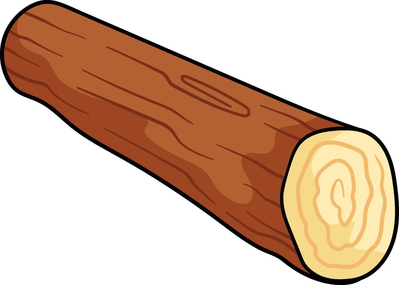 Single wooden log with visible rings and a textured bark surface vector