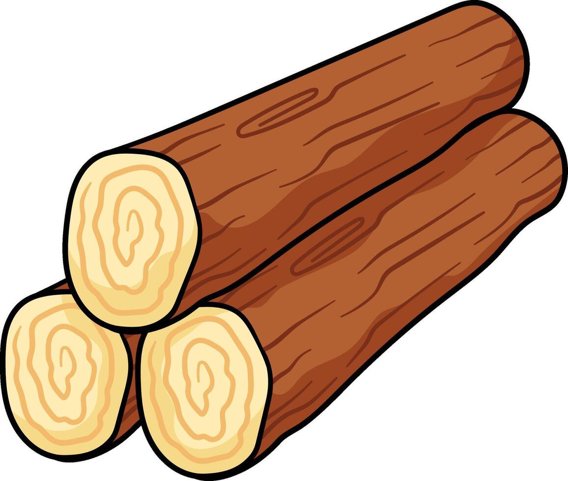 Stack of wooden logs with visible rings and textured bark surface vector