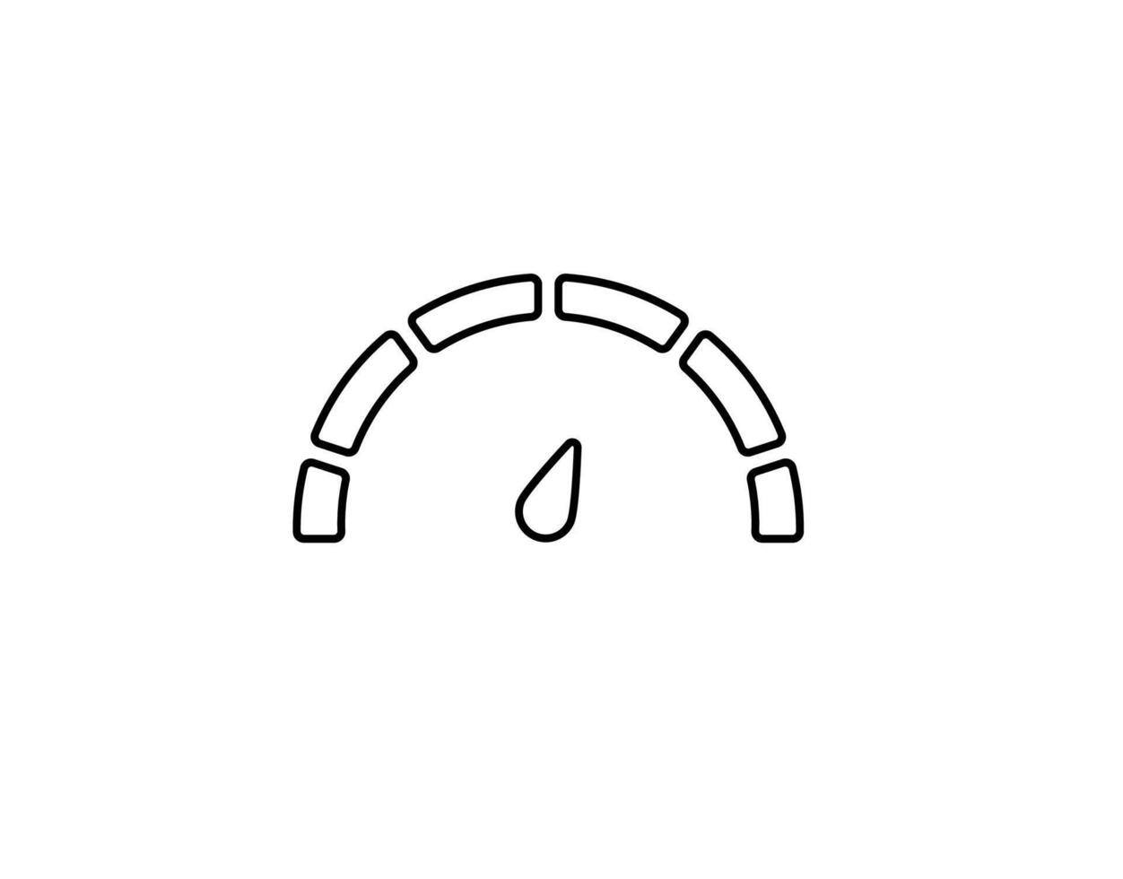 Simple speedometer icon with black outline and minimalist design elements vector