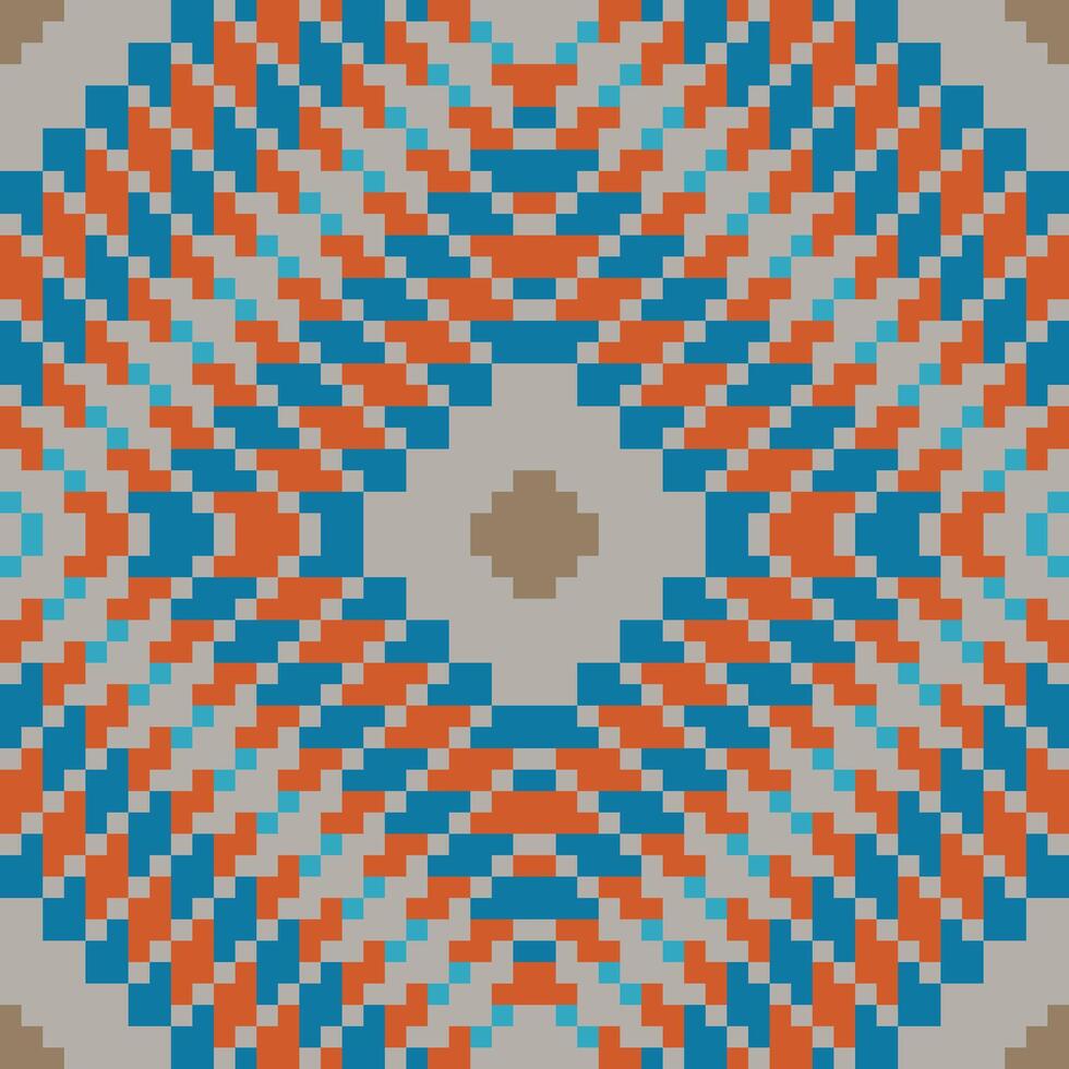 Stitch Arabic Floral Patternfolk Embroidery, Aztec Geometric Ornament Print. Design for Carpet, Wallpaper, Clothing, Wrapping, Fabric vector